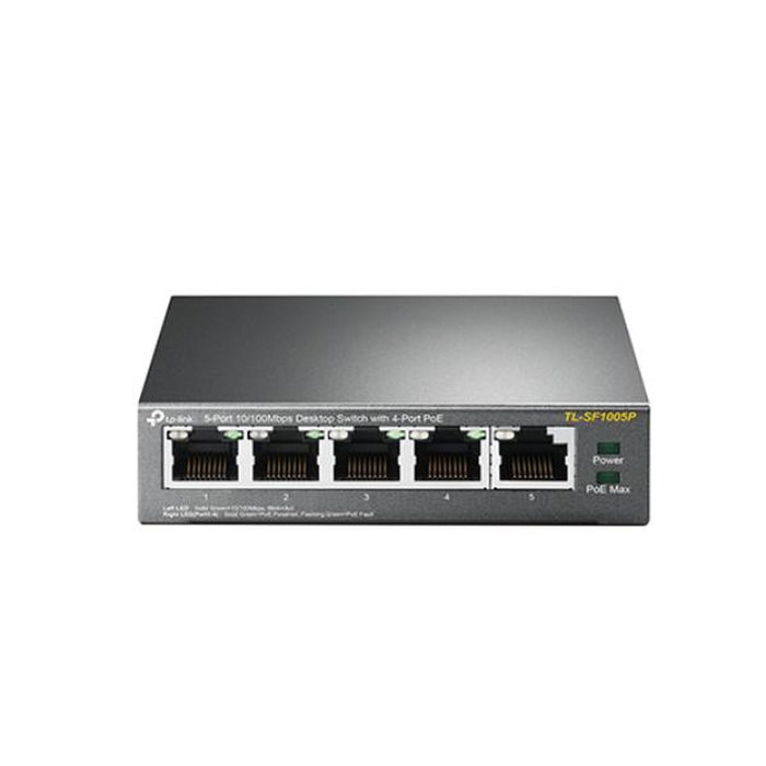 TP-Link TL-SF1005P Switch de 5 puertos 10/100 Mbps con 4 puertos PoE, Negro TP-Link TL-SF1005P Switch de 5 puertos 10/100 Mbps con 4 puertos PoE, Negro