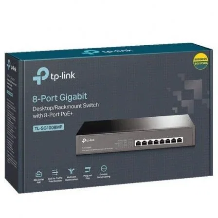 TP-Link TL-SG1008MP Switch Gestionable Gigabit PoE+ con 8 Puertos RJ-45 para Redes de Alto Rendimiento