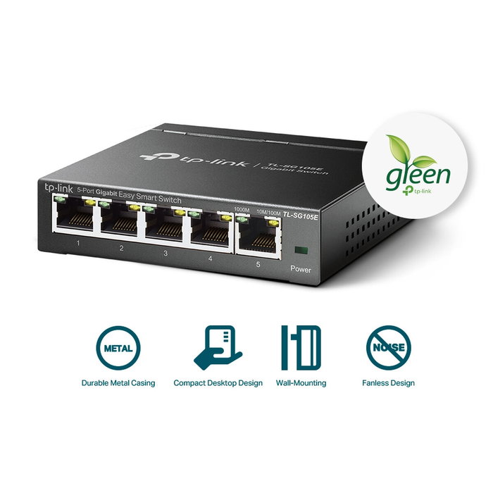 TP-Link TL-SG105E Easy Smart Switch 5 Puertos Gigabit
