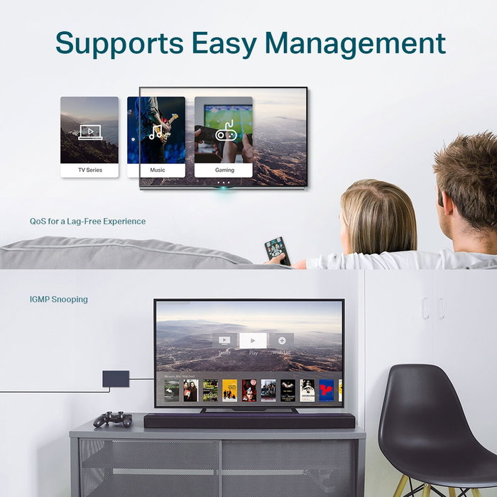 TP-Link TL-SG105E Easy Smart Switch 5 Puertos Gigabit
