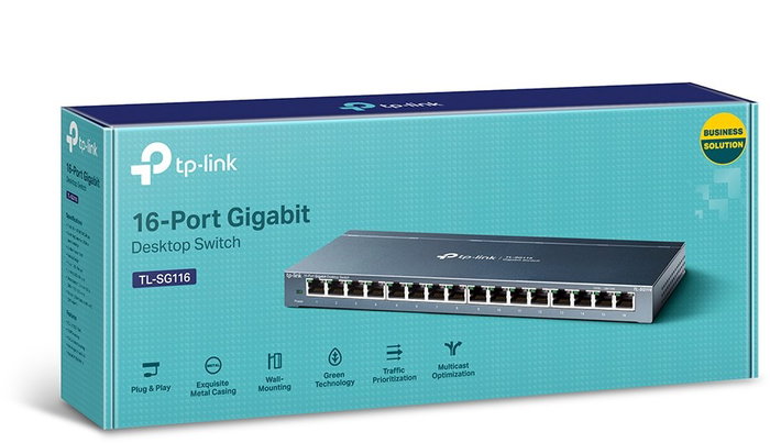 TP-Link TL-SG116 Switch Gigabit de 16 Puertos Negro TP-Link TL-SG116 Switch Gigabit de 16 Puertos Negro