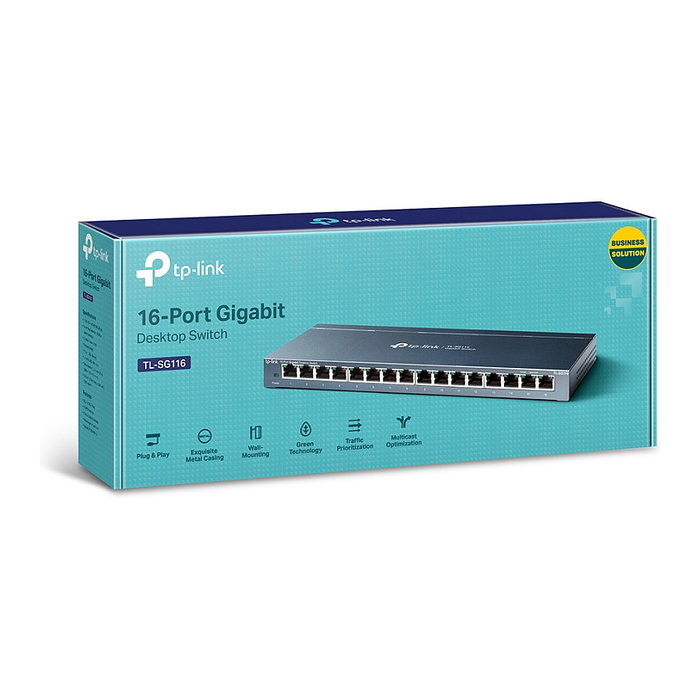 TP-Link TL-SG116 Switch Gigabit de 16 Puertos Negro TP-Link TL-SG116 Switch Gigabit de 16 Puertos Negro