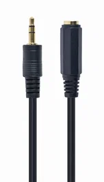 Gembird CCA-421S-5M Cable de Audio/Extensión 3.5mm Macho a 3.5mm Hembra, 5 Metros, Conectores Chapados en Oro, Negro