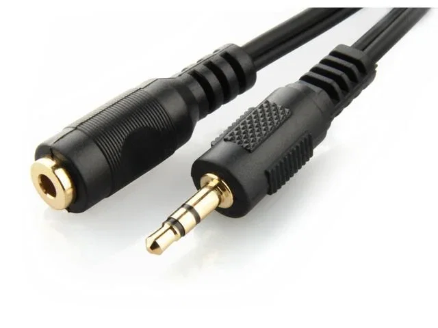 Gembird CCA-421S-5M Cable de Audio/Extensión 3.5mm Macho a 3.5mm Hembra, 5 Metros, Conectores Chapados en Oro, Negro