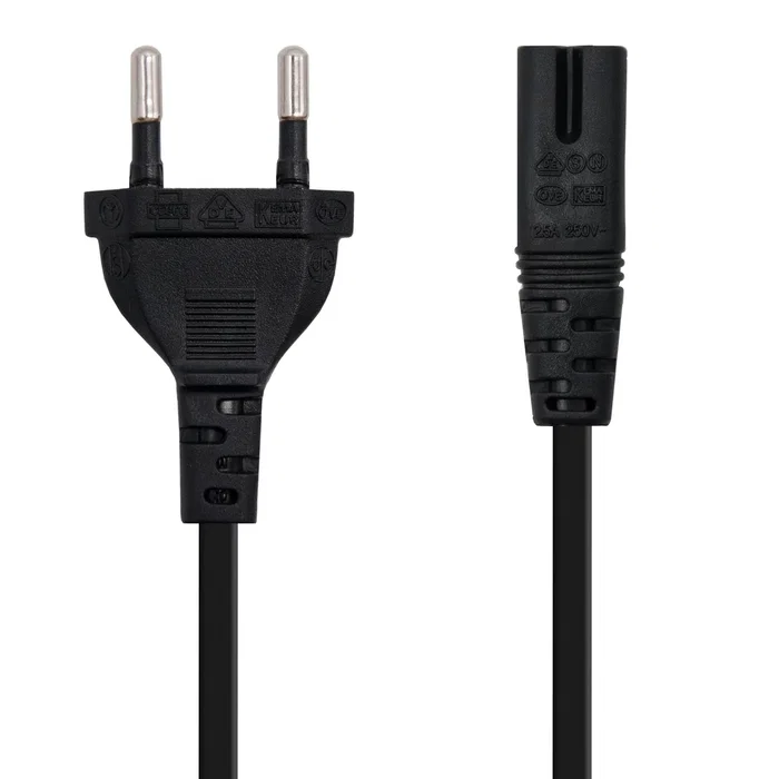 Nanocable Cable de Alimentación Forma 8 CEE7/16 a C7, 1,5 m, Negro Nanocable Cable de Alimentación Forma 8 CEE7/16 a C7, 1,5 m, Negro