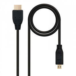 Nanocable Cable HDMI a Micro HDMI 1.4, 0.8m, Conectores Chapados en Oro, Negro, Referencia: 10.15.3501