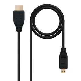 Nanocable Cable HDMI 1.4 Micro HDMI Macho a HDMI Macho 0.8m, Alta Velocidad 10.2Gbps, 4K, Ethernet, Blindado Oro, Negro