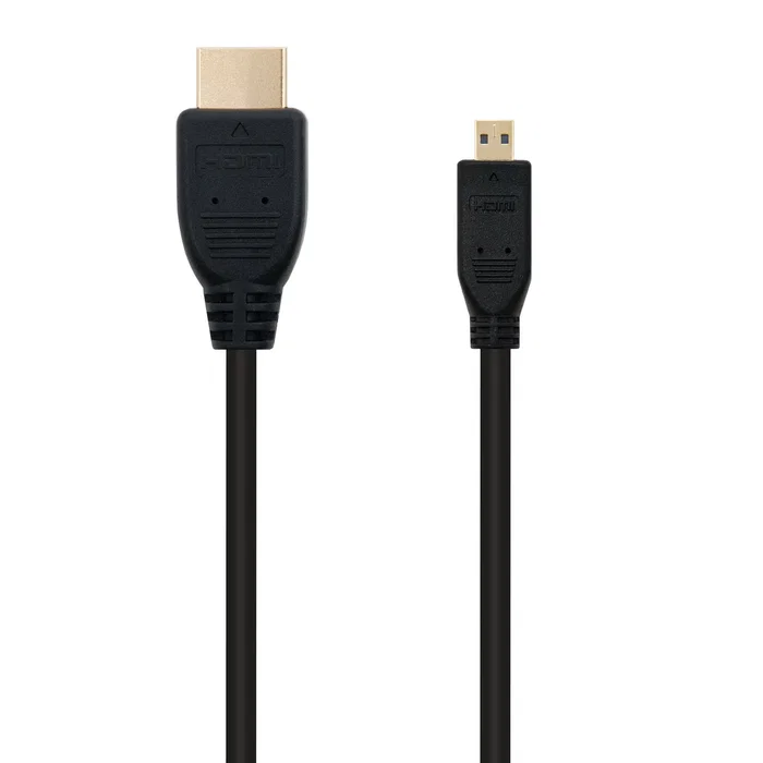Nanocable Cable HDMI 1.4 Micro HDMI Macho a HDMI Macho 0.8m, Alta Velocidad 10.2Gbps, 4K, Ethernet, Blindado Oro, Negro