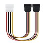 NANO CABLE Cable Duplicador Molex 4-pin Macho a 2x SATA Hembra 0,2m