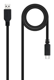 Cable USB A a USB C NANOCABLE 10.01.210 Negro