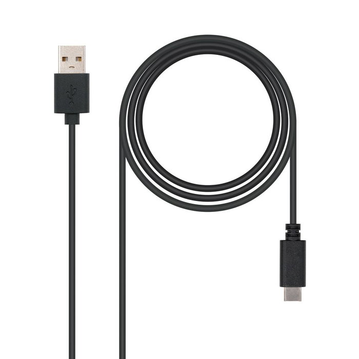 NANO CABLE USB 2.0 de 1m, USB-C Macho a USB-A Macho, Negro NANO CABLE USB 2.0 de 1m, USB-C Macho a USB-A Macho, Negro