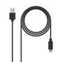 NANO CABLE USB 2.0 de 1m, USB-C Macho a USB-A Macho, Negro