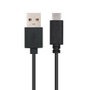 NANO CABLE USB 2.0 de 1m, USB-C Macho a USB-A Macho, Negro