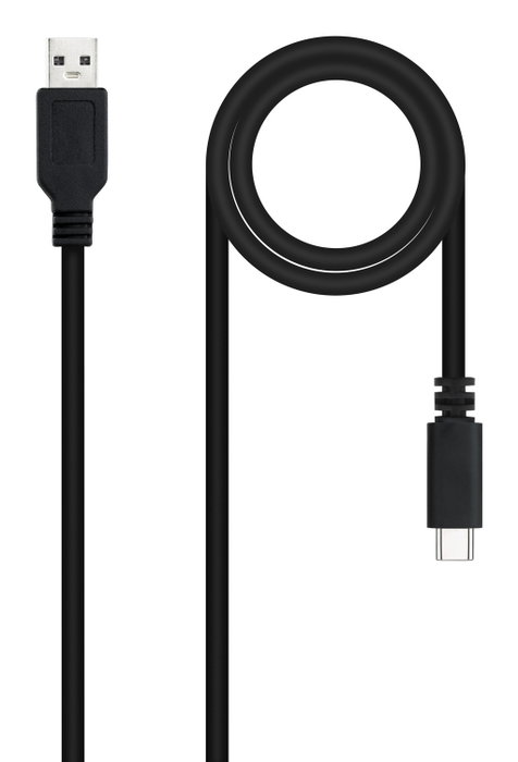 NANO CABLE USB 2.0 de 1m, USB-C Macho a USB-A Macho, Negro NANO CABLE USB 2.0 de 1m, USB-C Macho a USB-A Macho, Negro