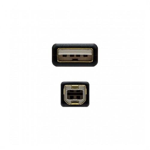Nanocable Cable USB 2.0 Impresora con Ferrita, Tipo A/M a B/M, 5m, Negro
