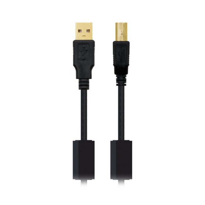 Nanocable Cable USB 2.0 Impresora con Ferrita, Tipo A/M a B/M, 5m, Negro
