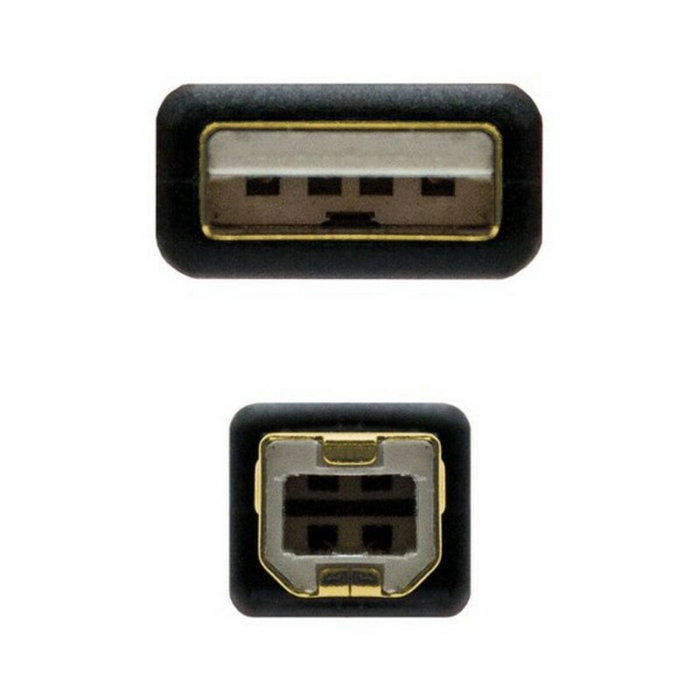 Nanocable Cable USB 2.0 Impresora con Ferrita, Tipo A/M a B/M, 5m, Negro