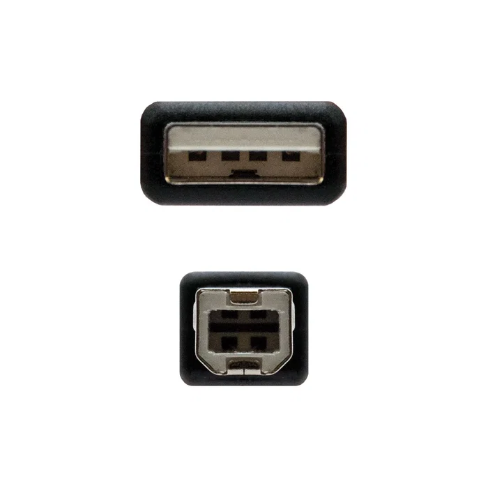 Nanocable Cable USB 2.0 para Impresora A/M a B/M 1m Negro Nanocable Cable USB 2.0 para Impresora A/M a B/M 1m Negro