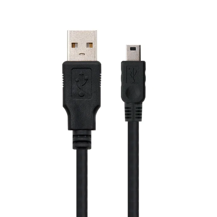 Nanocable 10.01.0401 - Cable USB 2.0 tipo A macho a Mini-USB B macho, para móviles y cámaras digitales, color negro, longitud 1 metro