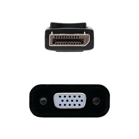 Nanocable DisplayPort /M-SVGA/H 15 cm Negro - Adaptador o Conversor de DisplayPort a SVGA (VGA) Macho - Cable Corto para Monitor