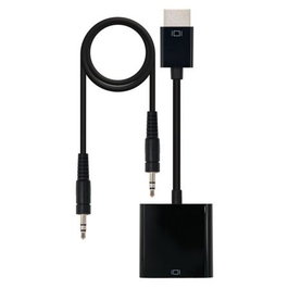 Nano Cable 10.16.2001-BK Conversor HDMI Macho a VGA Hembra con Jack 3.5 Hembra, 10cm, Negro