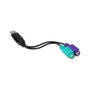 NANO CABLE Conversor 2 x PS/2 Hembra a USB Tipo A Macho, 15 cm, Negro