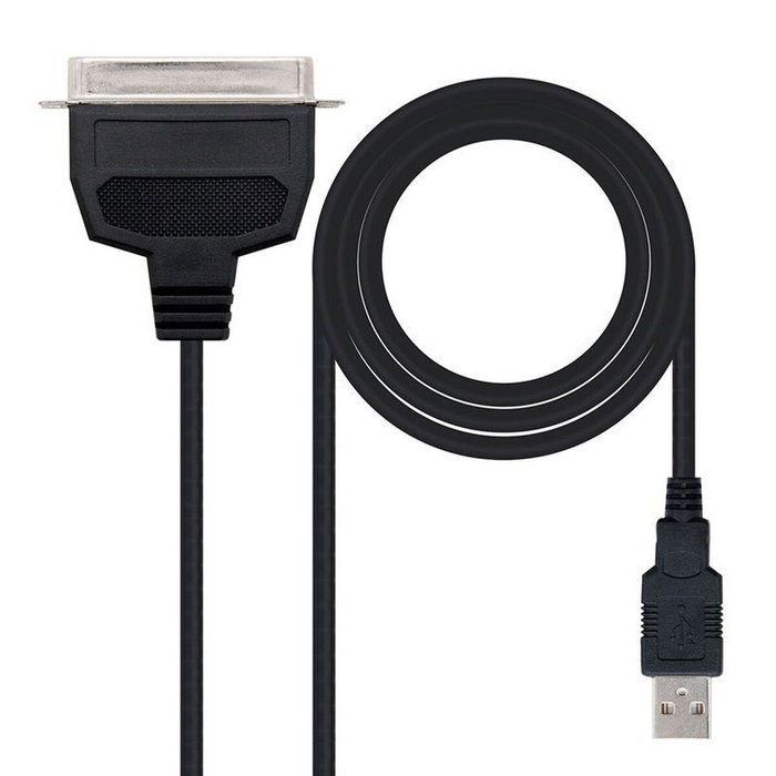 Nanocable 10.03.0001 Conversor USB a Paralelo Impresora USB-A Macho a CN36 IEEE1284 Macho 1.5m Negro Compatible Windows Mac