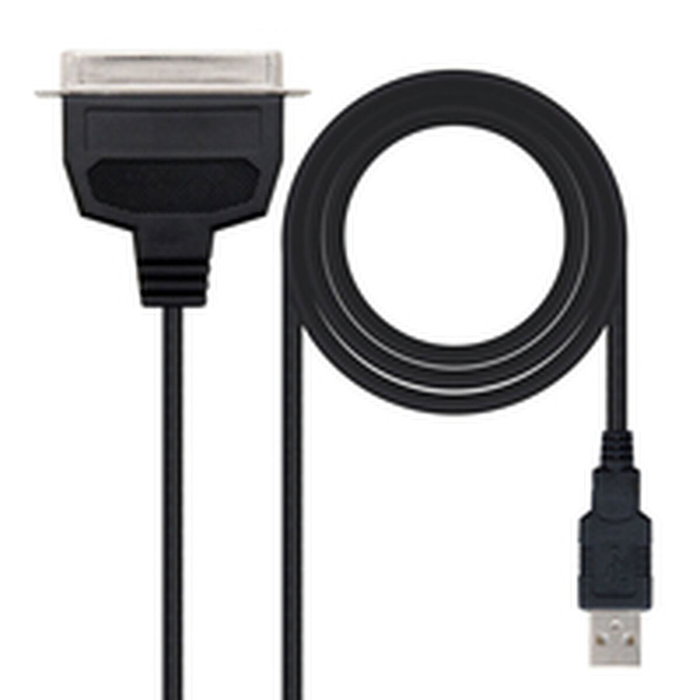 Nanocable 10.03.0001 Conversor USB a Paralelo Impresora USB-A Macho a CN36 IEEE1284 Macho 1.5m Negro Compatible Windows Mac
