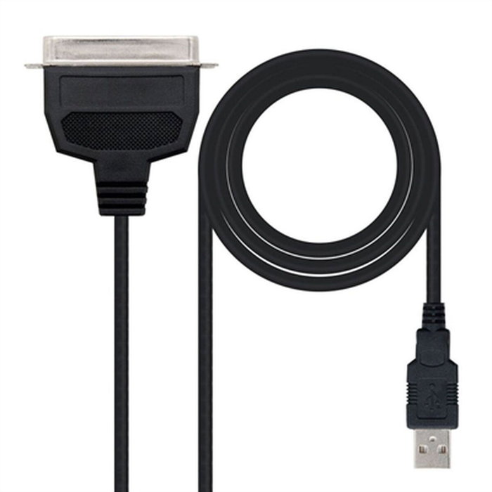 Nanocable 10.03.0001 Conversor USB a Paralelo Impresora USB-A Macho a CN36 IEEE1284 Macho 1.5m Negro Compatible Windows Mac