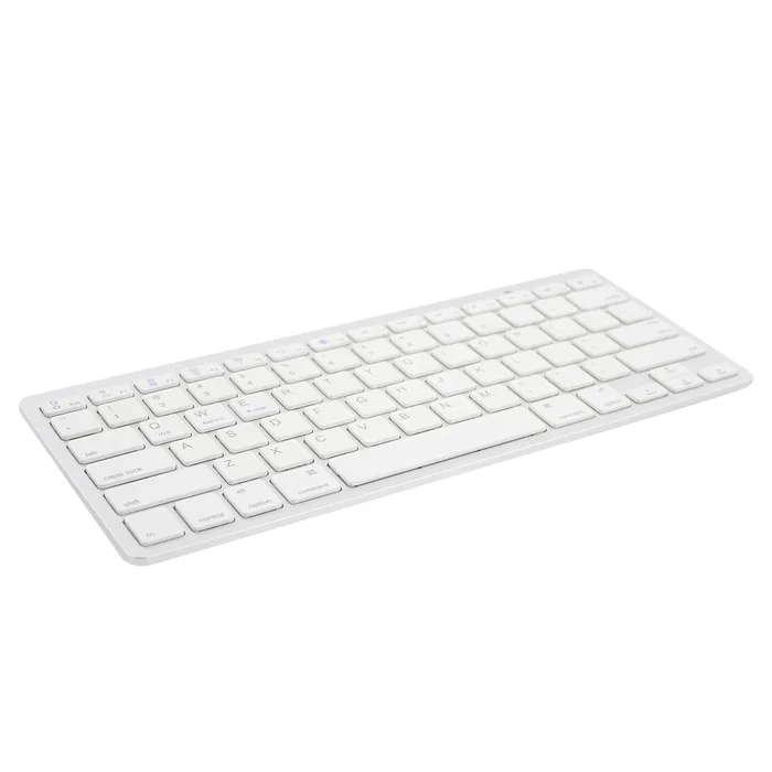 Ewent EW3161 Teclado Bluetooth Mecánico Completo (100%) Español QWERTY Plata Blanco para Windows, Mac, Android, iOS