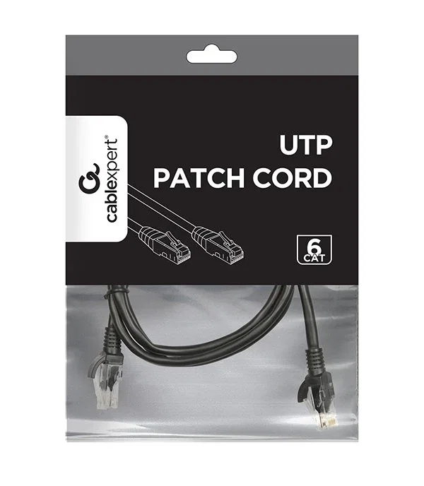 Gembird Cable de Red Cat6 U/UTP 1m Negro