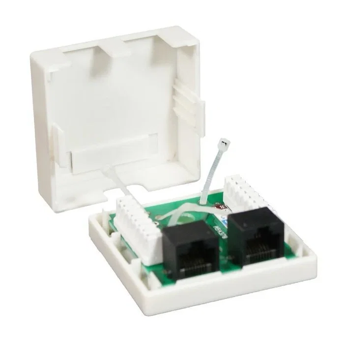 Nanocable Toma de superficie RJ45 2 puertos Cat.6 UTP Blanco, 65 x 25 x 55 mm, certificación RoHS Nanocable Toma de superficie RJ45 2 puertos Cat.6 UTP Blanco, 65 x 25 x 55 mm, certificación RoHS