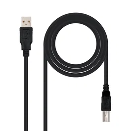 Nanocable 10.01.0105-BK Cable USB 2.0 para Impresora, USB A Macho a USB B Macho, 4.5 Metros, Negro