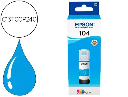 Epson Botella de Tinta 104 EcoTank Cian (C13T00P240) 65 ml Epson Botella de Tinta 104 EcoTank Cian (C13T00P240) 65 ml
