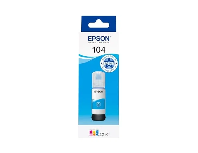 Epson Botella de Tinta 104 Cian EcoTank C13T00P240 Original