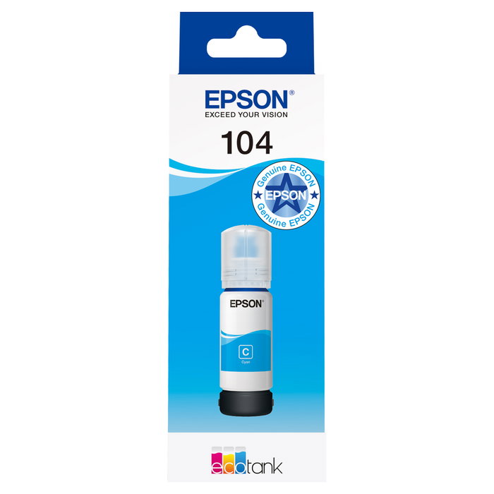 Epson Botella de Tinta 104 EcoTank Cian (C13T00P240) 65 ml Epson Botella de Tinta 104 EcoTank Cian (C13T00P240) 65 ml