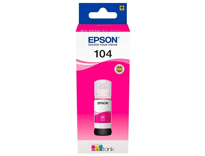 Epson Botella de Tinta EcoTank 104 Magenta 65 ml C13T00P340 Epson Botella de Tinta EcoTank 104 Magenta 65 ml C13T00P340