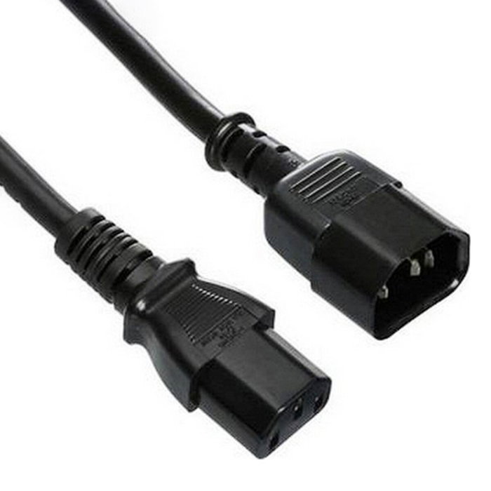 Nanocable Cable de Alimentación C13 Hembra a C14 Macho, 1,5 m, Negro