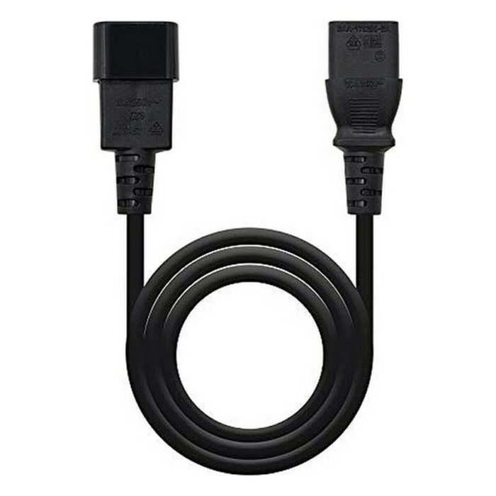 Nanocable Cable de Alimentación C13 Hembra a C14 Macho, 1,5 m, Negro