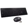 Ewent EW3256 Combo Teclado y Ratón Inalámbrico 2.4G, QWERTY Español, Teclas Multimedia, Sensor Óptico 1600 DPI, Negro