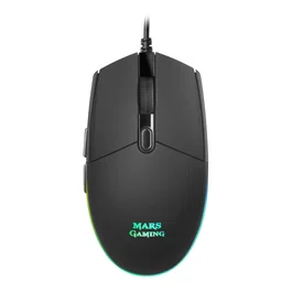 Mars Gaming MMG - Ratón Óptico Gaming para PC, 3200 DPI, Iluminación RGB Flow, 6 Botones, Cable USB, Diseño Compacto para Mano Derecha