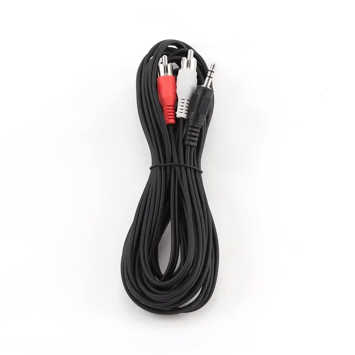 Gembird Cable de Audio Estéreo Jack 3.5mm Macho a 2 RCA Macho, 5 Metros, Negro, Rojo, Blanco