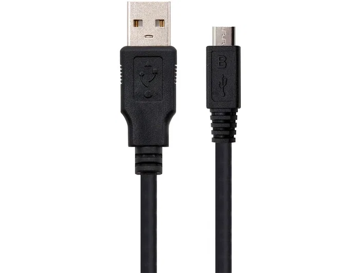 NANO CABLE Cable USB 2.0 Tipo A a Micro USB B, 0,8 m, Negro