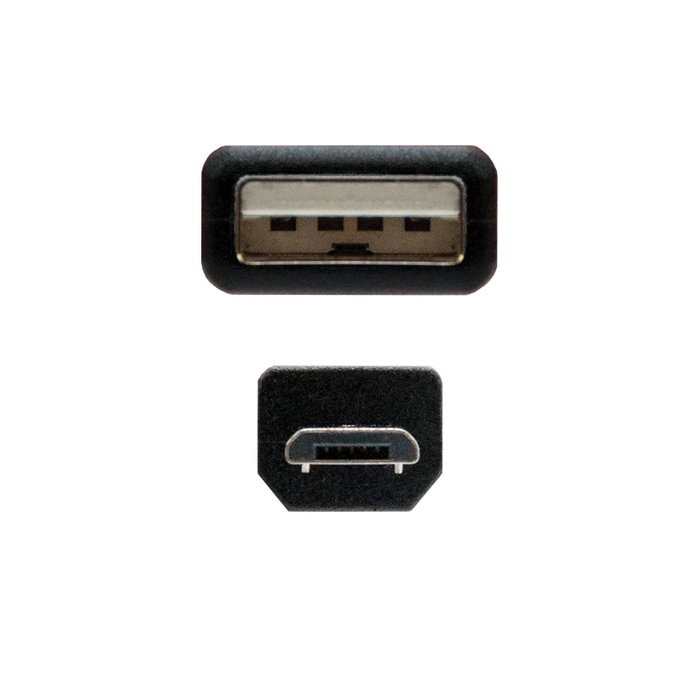 NANO CABLE Cable USB 2.0 Tipo A a Micro USB B, 0,8 m, Negro