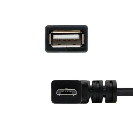 Nanocable Cable Micro USB 2.0 OTG Acodado Macho a USB-A Hembra 15 cm