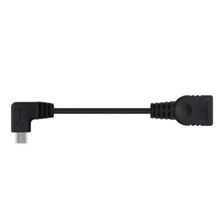 Nanocable Cable Micro USB 2.0 OTG Acodado Macho a USB-A Hembra 15 cm
