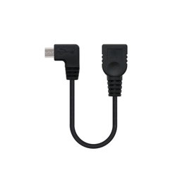 Nanocable Cable Micro USB 2.0 OTG Acodado Macho a USB-A Hembra 15 cm