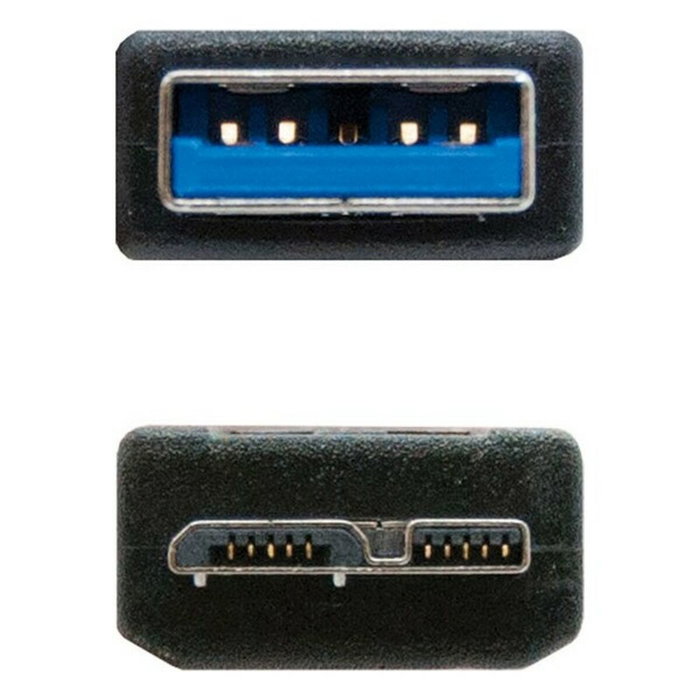 Nanocable Cable USB 3.0 de Tipo A a Micro USB B, 1 m, Negro