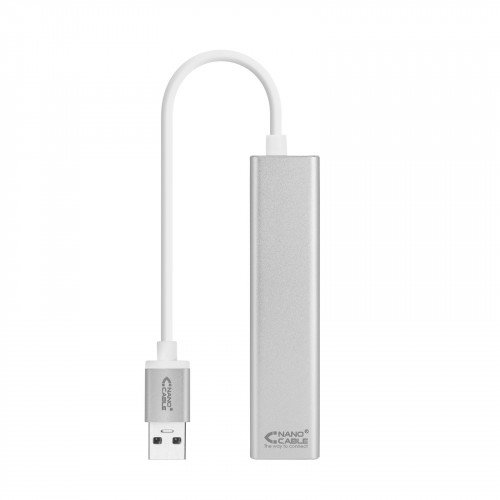 Nanocable Conversor USB 3.0 a Ethernet Gigabit + 3xUSB 3.0, Plata, 15 cm Nanocable Conversor USB 3.0 a Ethernet Gigabit + 3xUSB 3.0, Plata, 15 cm