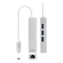 Nanocable Conversor USB-C a Ethernet Gigabit + 3xUSB 3.0, Plata, 15 cm